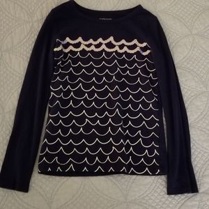 Girl's navy long sleeve top